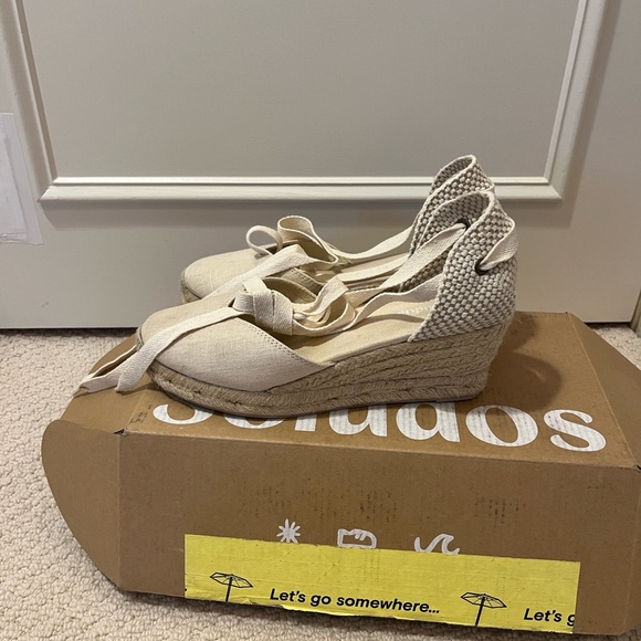 Soludos Cream Espadrille Wedges - Picture 5 of 5